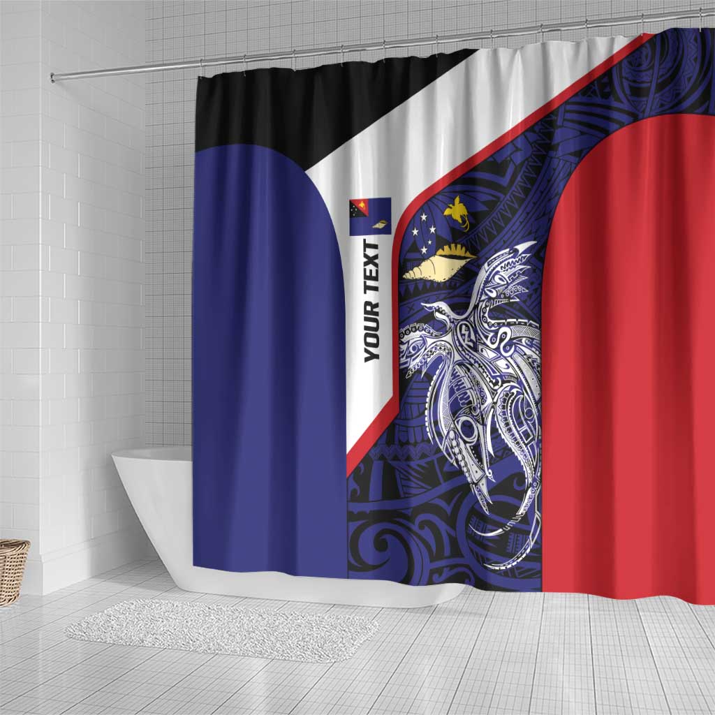 Personalised PNG West New Britain Province Shower Curtain Bird of Paradise Tattoo Flag Motif - Polynesian Pride