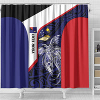 Personalised PNG West New Britain Province Shower Curtain Bird of Paradise Tattoo Flag Motif - Polynesian Pride