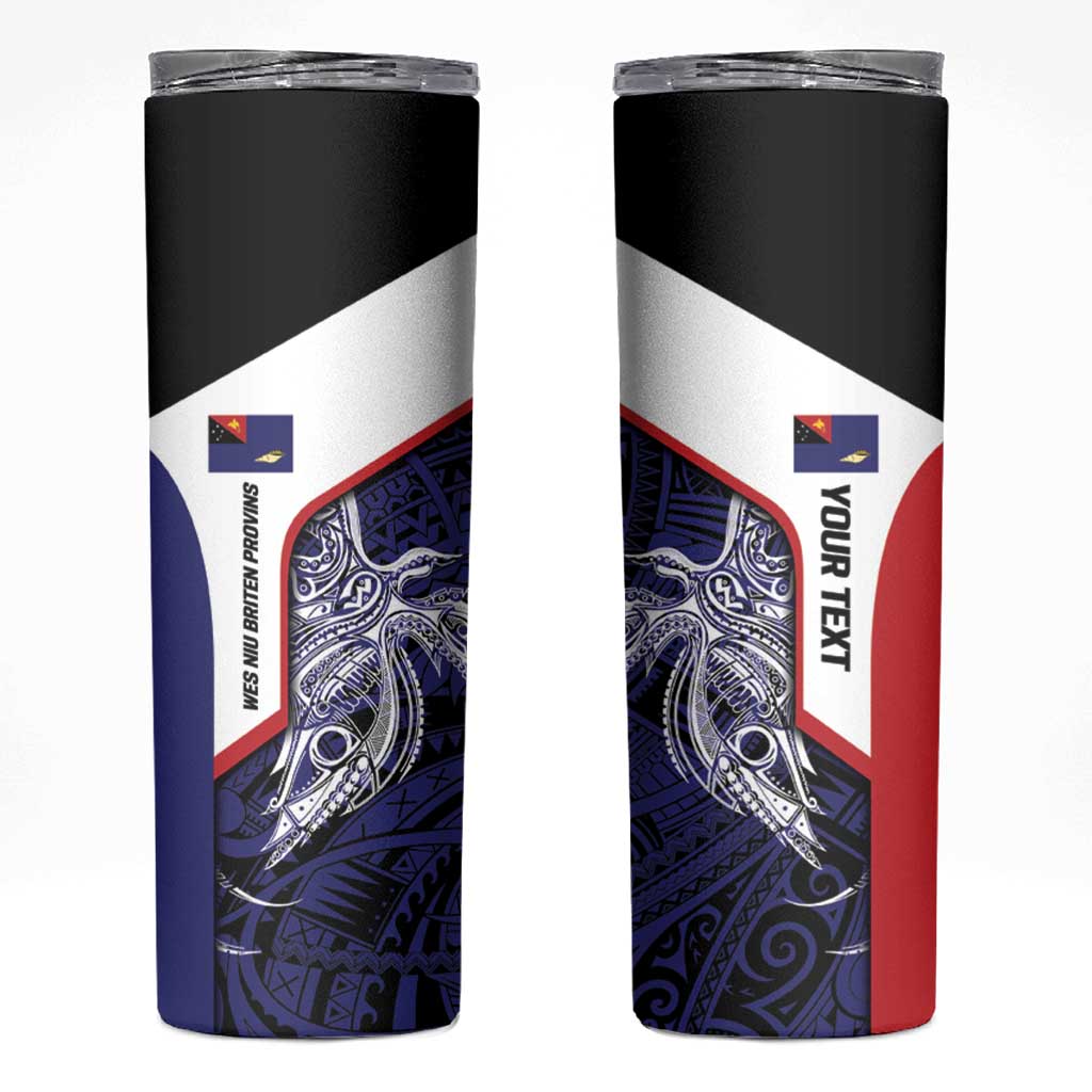Personalised PNG West New Britain Province Skinny Tumbler Bird of Paradise Tattoo Flag Motif - Polynesian Pride