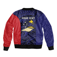 Personalised PNG West New Britain Province Sleeve Zip Bomber Jacket Bird of Paradise Tattoo Flag Motif LT9 - Polynesian Pride