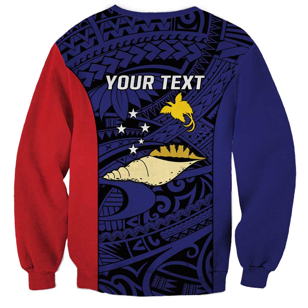 Personalised PNG West New Britain Province Sweatshirt Bird of Paradise Tattoo Flag Motif - Polynesian Pride