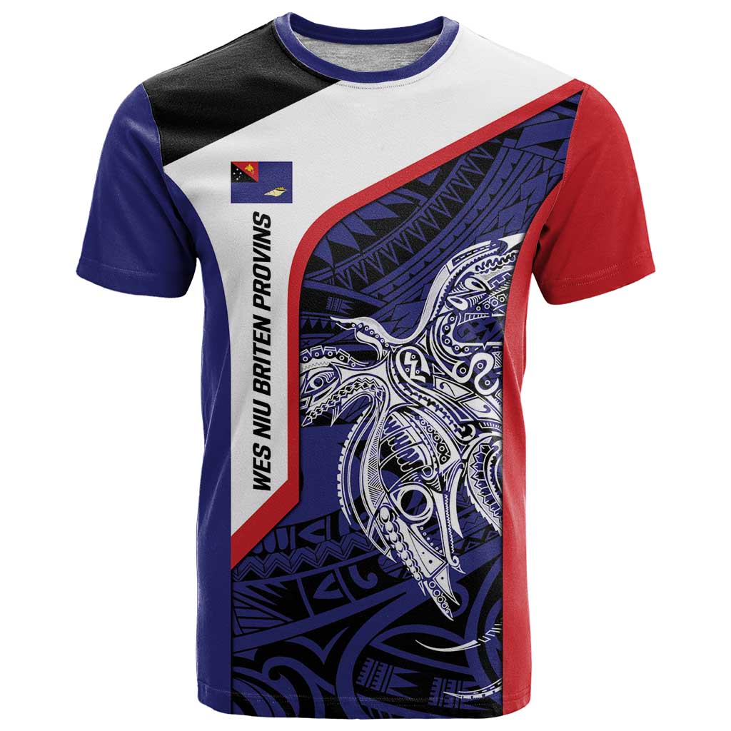 Personalised PNG West New Britain Province T Shirt Bird of Paradise Tattoo Flag Motif - Polynesian Pride