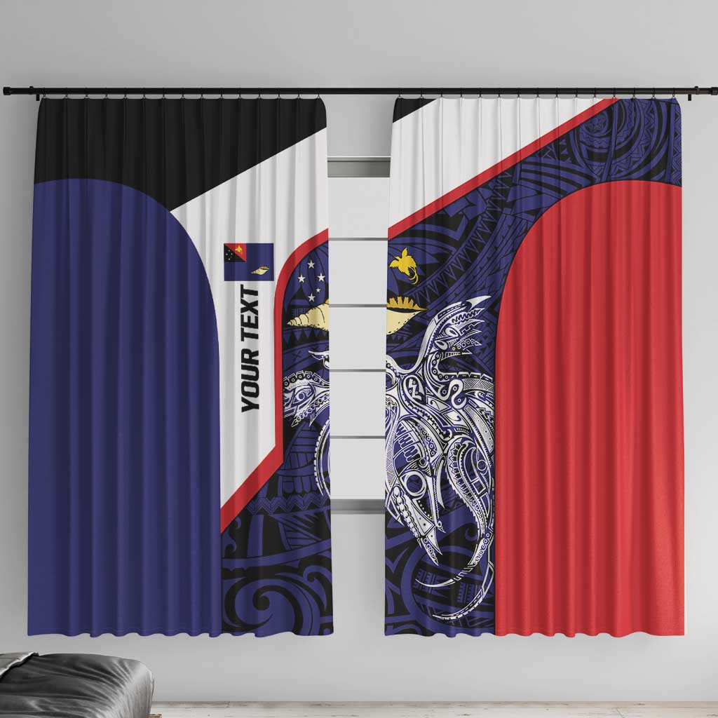 Personalised PNG West New Britain Province Window Curtain Bird of Paradise Tattoo Flag Motif - Polynesian Pride