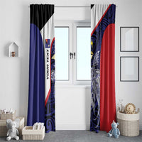 Personalised PNG West New Britain Province Window Curtain Bird of Paradise Tattoo Flag Motif - Polynesian Pride