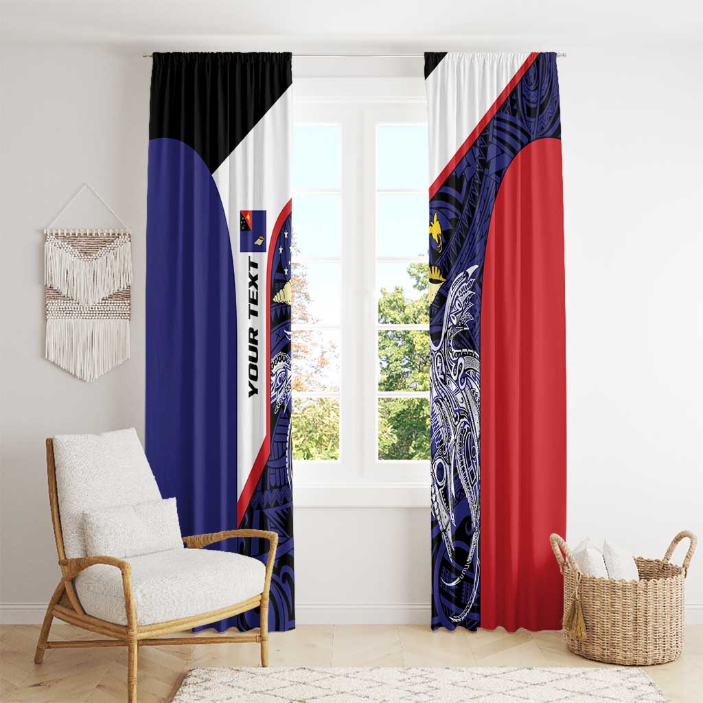 Personalised PNG West New Britain Province Window Curtain Bird of Paradise Tattoo Flag Motif - Polynesian Pride