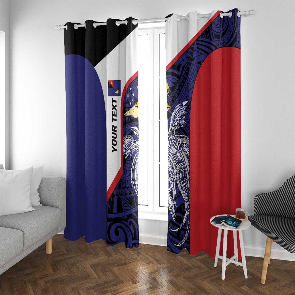 Personalised PNG West New Britain Province Window Curtain Bird of Paradise Tattoo Flag Motif - Polynesian Pride