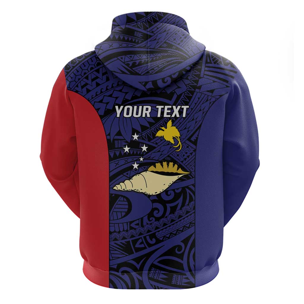 Personalised PNG West New Britain Province Zip Hoodie Bird of Paradise Tattoo Flag Motif LT9 - Polynesian Pride