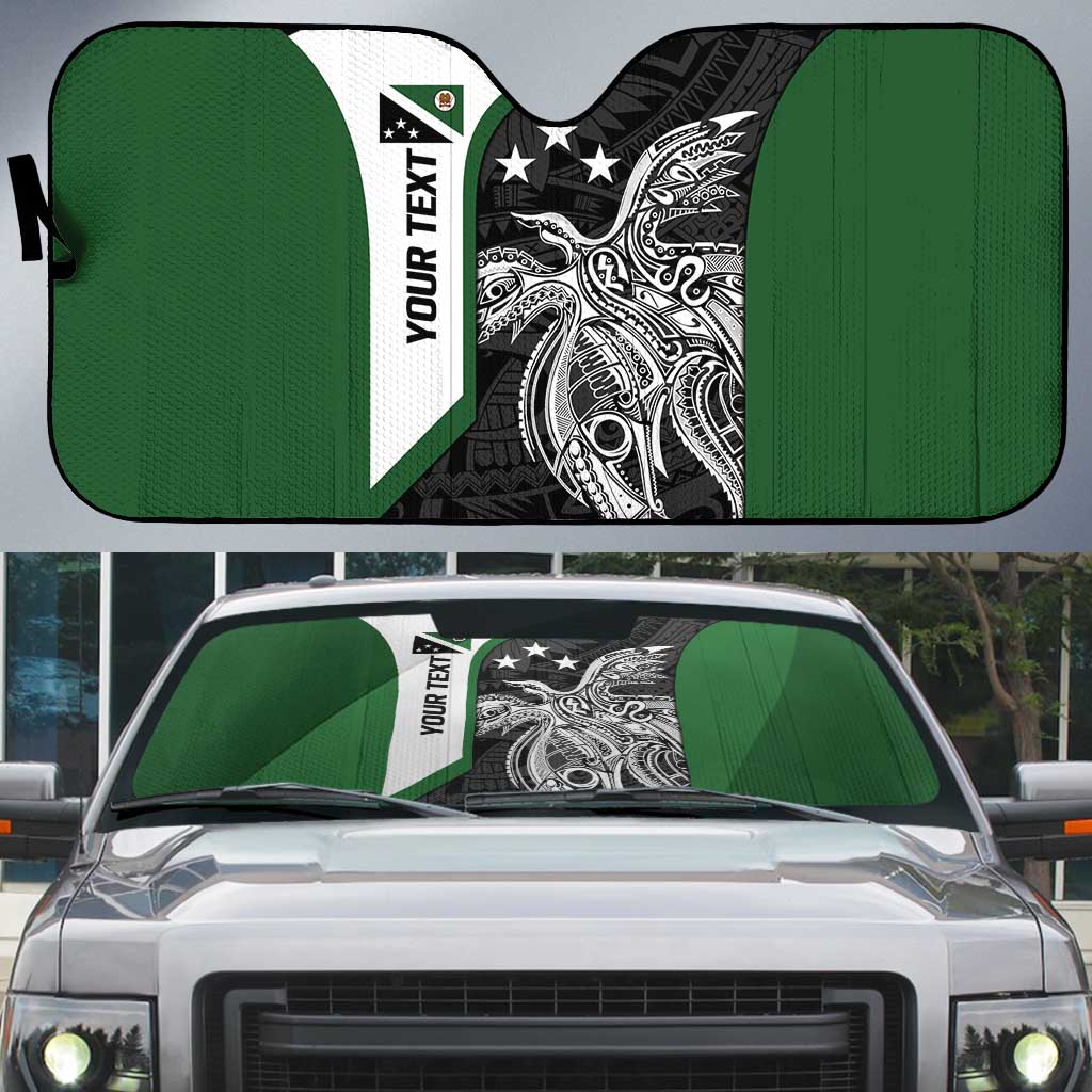 Personalised PNG Western Highlands Province Auto Sun Shade Bird of Paradise Tattoo Flag Motif LT9 Green - Polynesian Pride