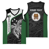 Personalised PNG Western Highlands Province Basketball Jersey Bird of Paradise Tattoo Flag Motif - Polynesian Pride