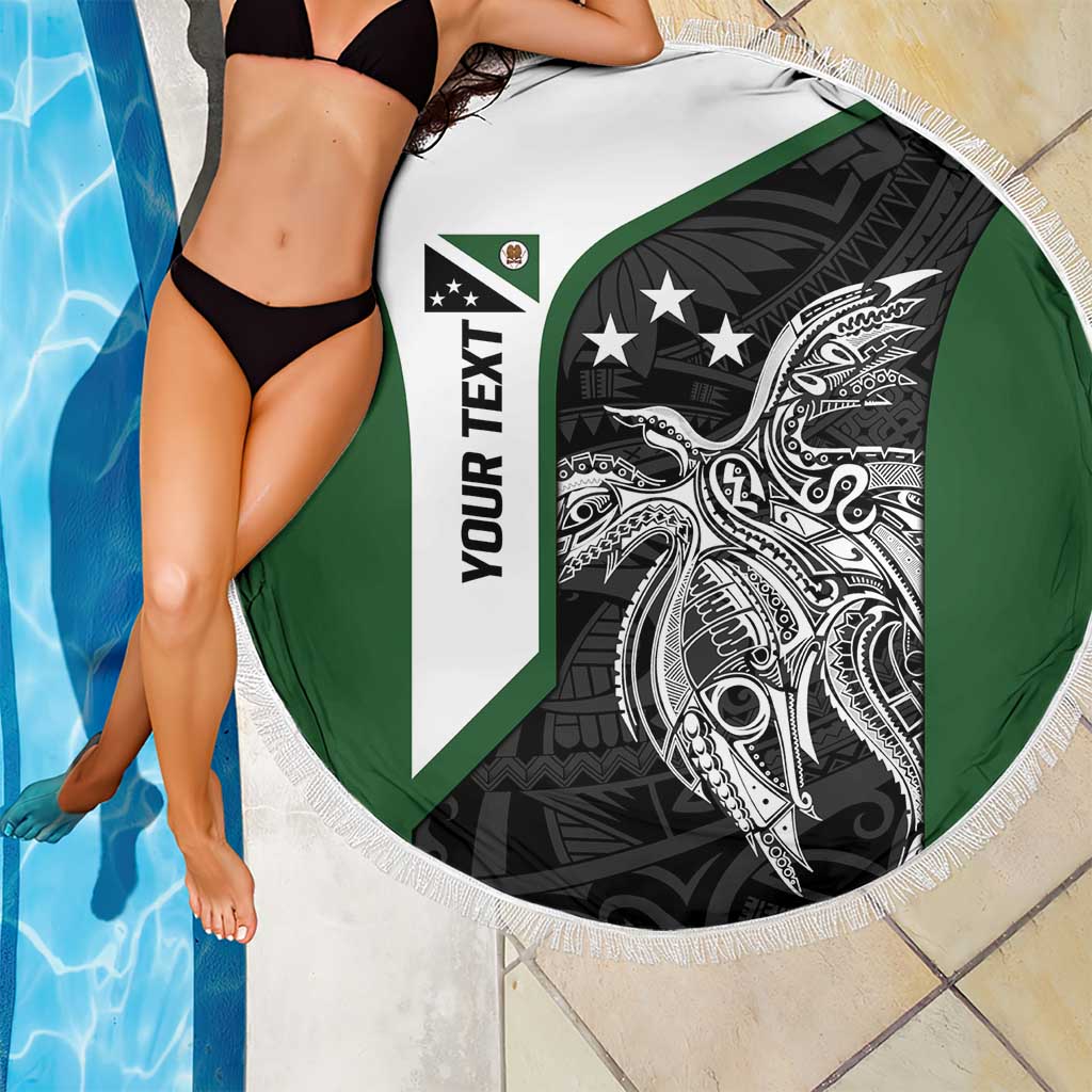 Personalised PNG Western Highlands Province Beach Blanket Bird of Paradise Tattoo Flag Motif - Polynesian Pride