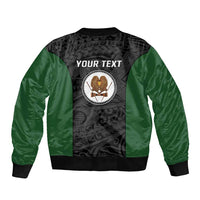 Personalised PNG Western Highlands Province Bomber Jacket Bird of Paradise Tattoo Flag Motif - Polynesian Pride