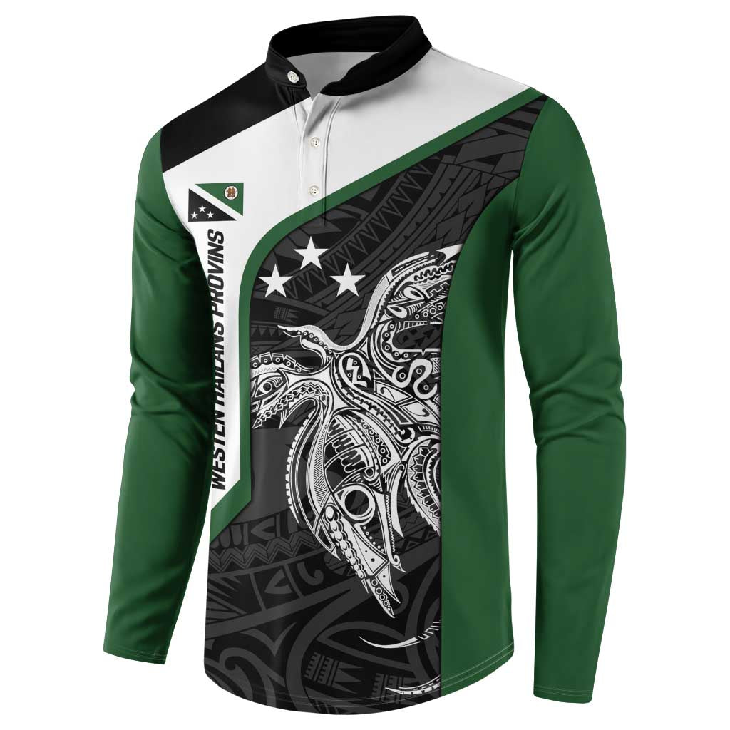 Personalised PNG Western Highlands Province Button Sweatshirt Bird of Paradise Tattoo Flag Motif - Polynesian Pride