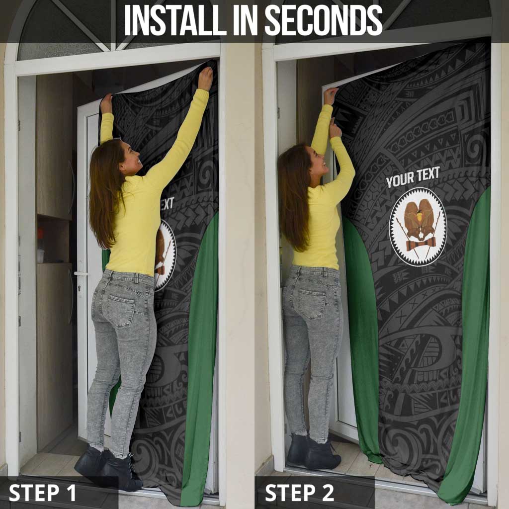 Personalised PNG Western Highlands Province Door Cover Bird of Paradise Tattoo Flag Motif - Polynesian Pride