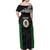 Personalised PNG Western Highlands Province Family Matching Off Shoulder Maxi Dress and Hawaiian Shirt Bird of Paradise Tattoo Flag Motif - Polynesian Pride