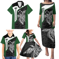 Personalised PNG Western Highlands Province Family Matching Puletasi and Hawaiian Shirt Bird of Paradise Tattoo Flag Motif - Polynesian Pride