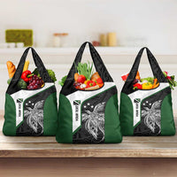 Personalised PNG Western Highlands Province Grocery Bag Bird of Paradise Tattoo Flag Motif - Polynesian Pride
