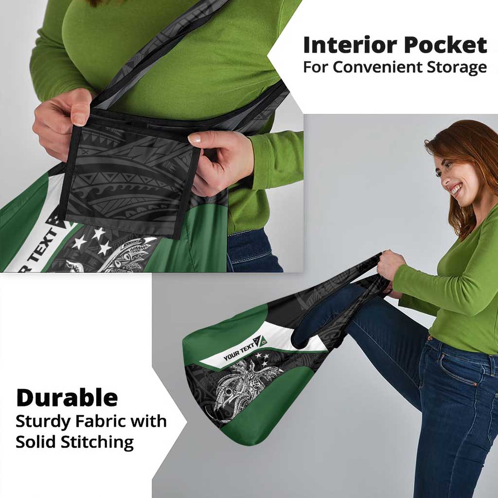 Personalised PNG Western Highlands Province Grocery Bag Bird of Paradise Tattoo Flag Motif - Polynesian Pride