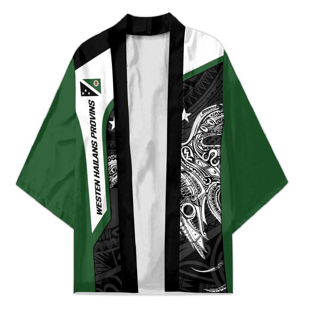 Personalised PNG Western Highlands Province Kimono Bird of Paradise Tattoo Flag Motif - Polynesian Pride