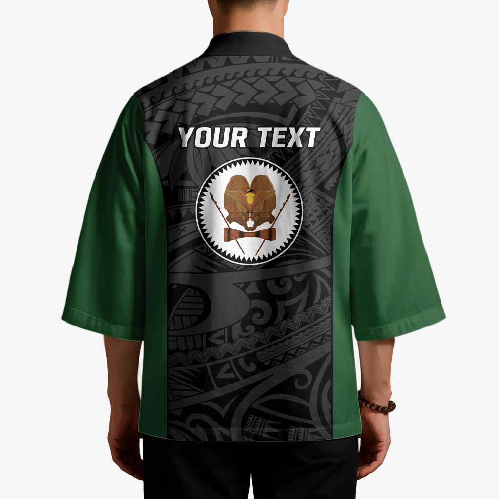 Personalised PNG Western Highlands Province Kimono Bird of Paradise Tattoo Flag Motif - Polynesian Pride