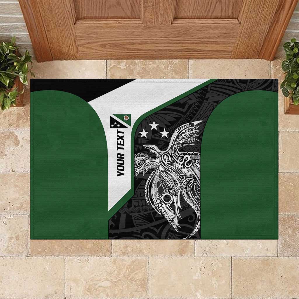 Personalised PNG Western Highlands Province Rubber Doormat Bird of Paradise Tattoo Flag Motif - Polynesian Pride