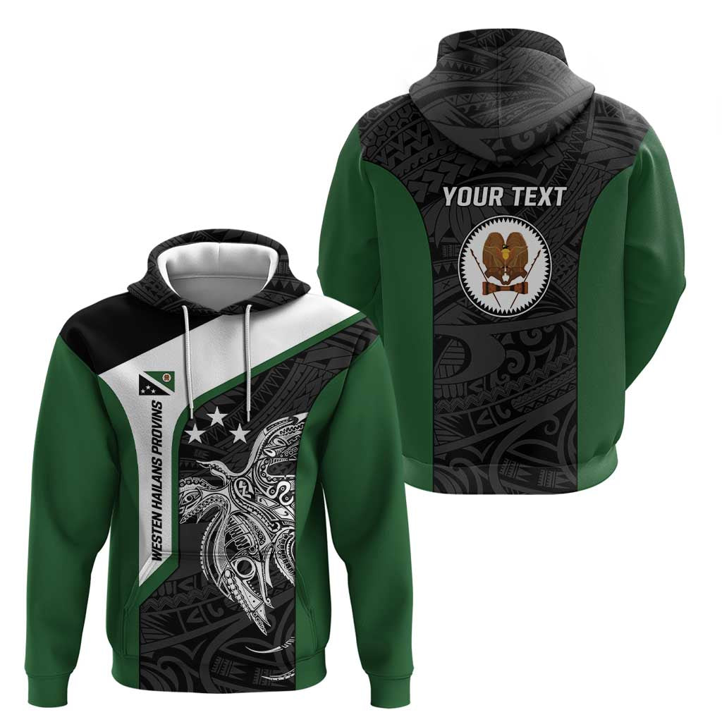 Personalised PNG Western Highlands Province Zip Hoodie Bird of Paradise Tattoo Flag Motif LT9 - Polynesian Pride