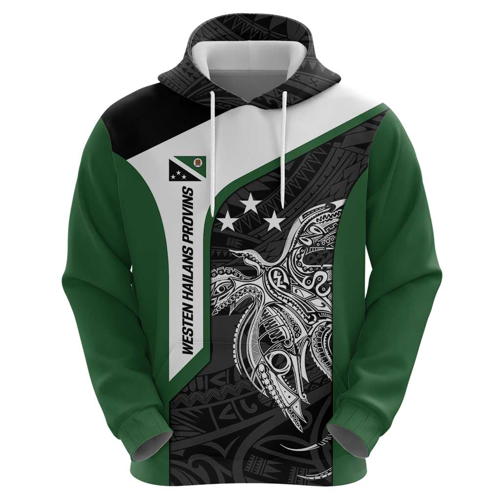 Personalised PNG Western Highlands Province Zip Hoodie Bird of Paradise Tattoo Flag Motif LT9 - Polynesian Pride