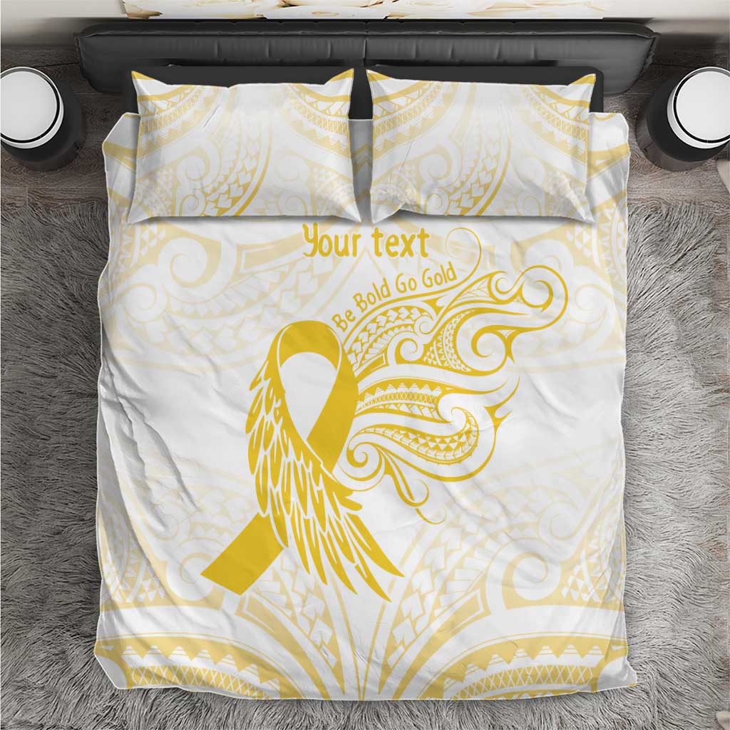 Be Bold Go Gold Polyneisan Ribbon Childhood Personalised Bedding Set