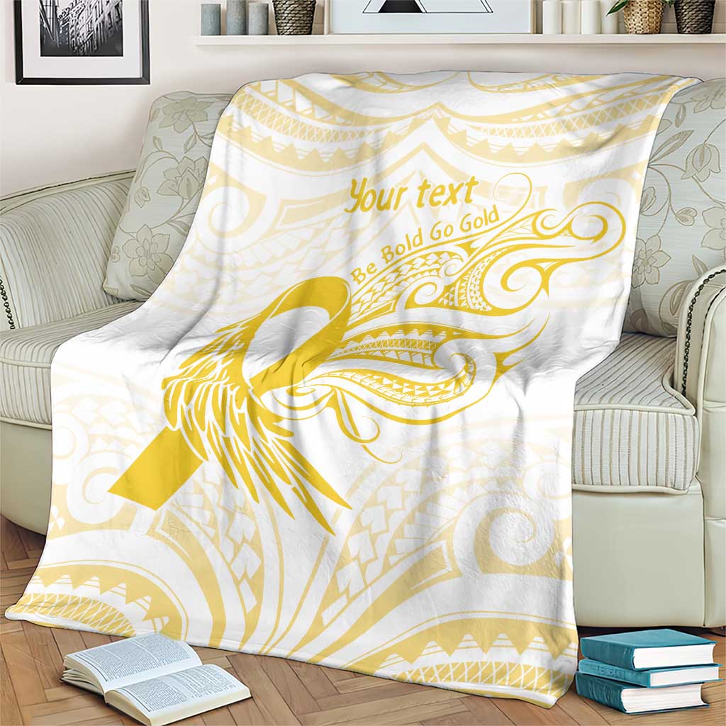 Be Bold Go Gold Polyneisan Ribbon Childhood Personalised Blanket