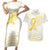 Be Bold Go Gold Polyneisan Ribbon Childhood Personalised Couples Matching Short Sleeve Bodycon Dress and Hawaiian Shirt