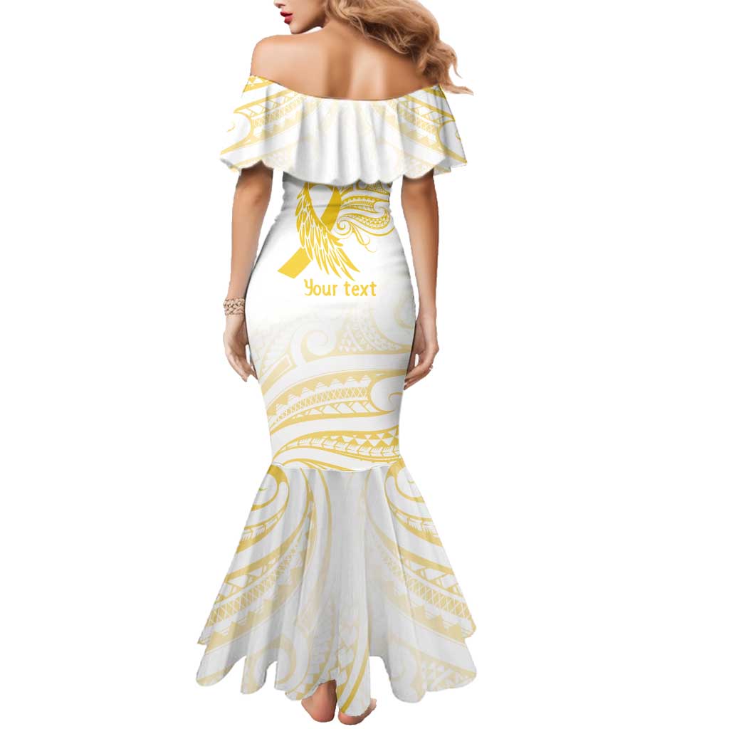 Be Bold Go Gold Polyneisan Ribbon Childhood Personalised Family Matching Mermaid Dress and Hawaiian Shirt LT9 - Polynesian Pride