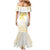 Be Bold Go Gold Polyneisan Ribbon Childhood Personalised Family Matching Mermaid Dress and Hawaiian Shirt