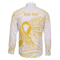 Be Bold Go Gold Polyneisan Ribbon Childhood Personalised Family Matching Puletasi and Hawaiian Shirt LT9 - Polynesian Pride