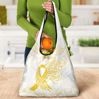 Be Bold Go Gold Polyneisan Ribbon Childhood Personalised Grocery Bag