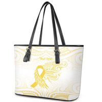 Be Bold Go Gold Polyneisan Ribbon Childhood Personalised Leather Tote Bag