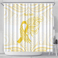 Be Bold Go Gold Polyneisan Ribbon Childhood Personalised Shower Curtain