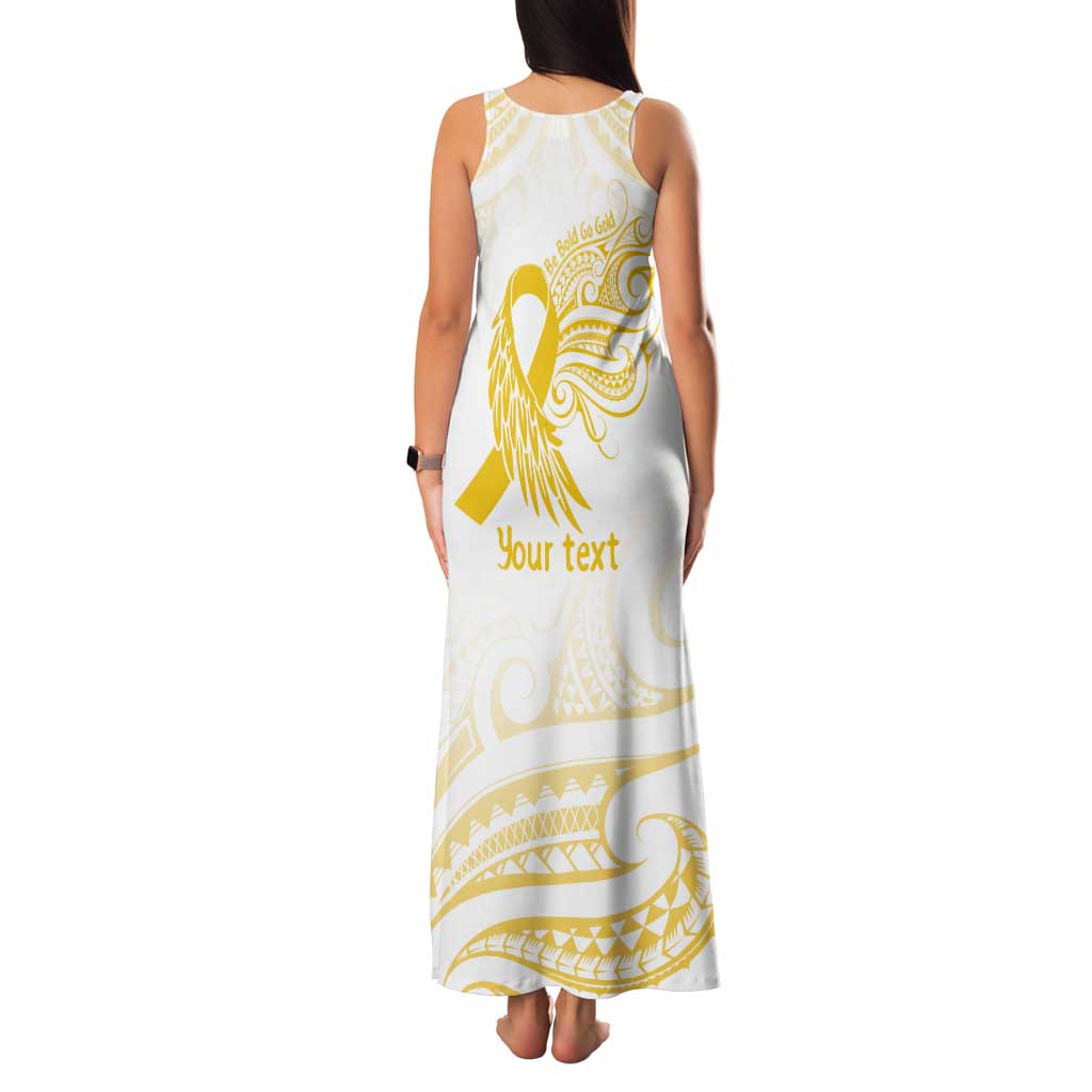 Be Bold Go Gold Polyneisan Ribbon Childhood Personalised Tank Maxi Dress