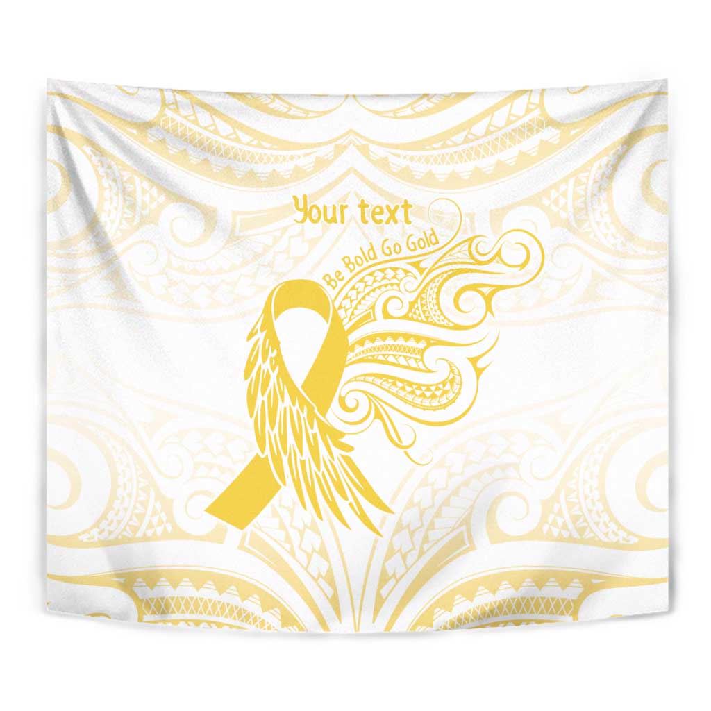 Be Bold Go Gold Polyneisan Ribbon Childhood Personalised Tapestry