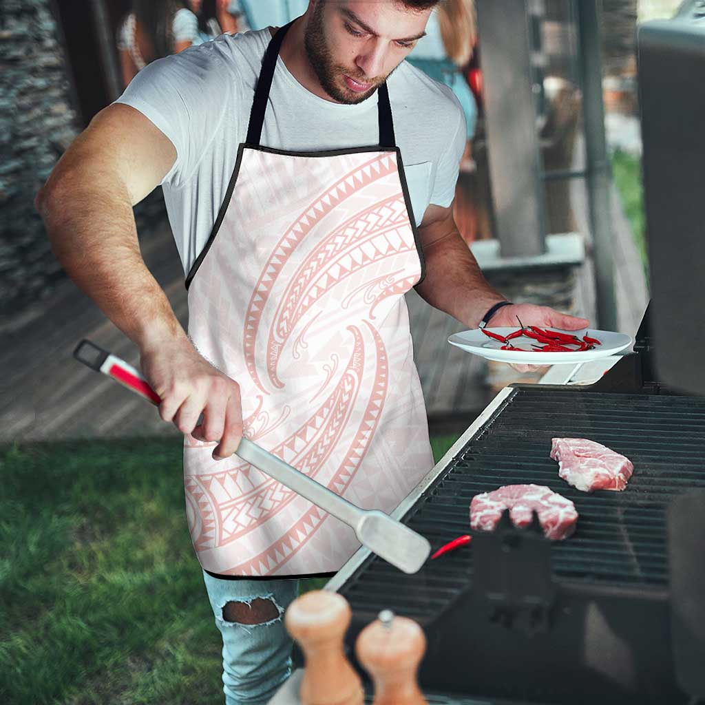 White Sunday Lotu Tamaiti Apron Polynesian Wave Pastel Blush - Polynesian Pride