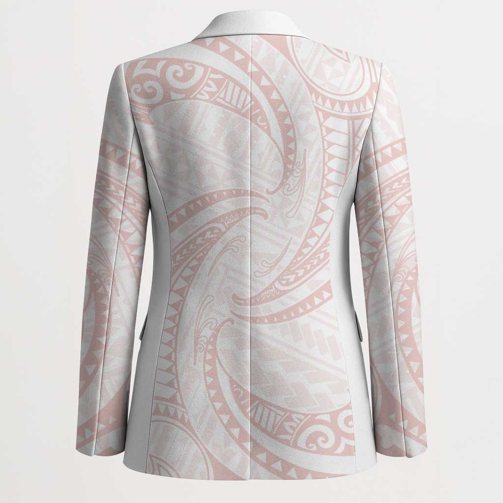 White Sunday Lotu Tamaiti Blazer Polynesian Wave Pastel Blush - Polynesian Pride