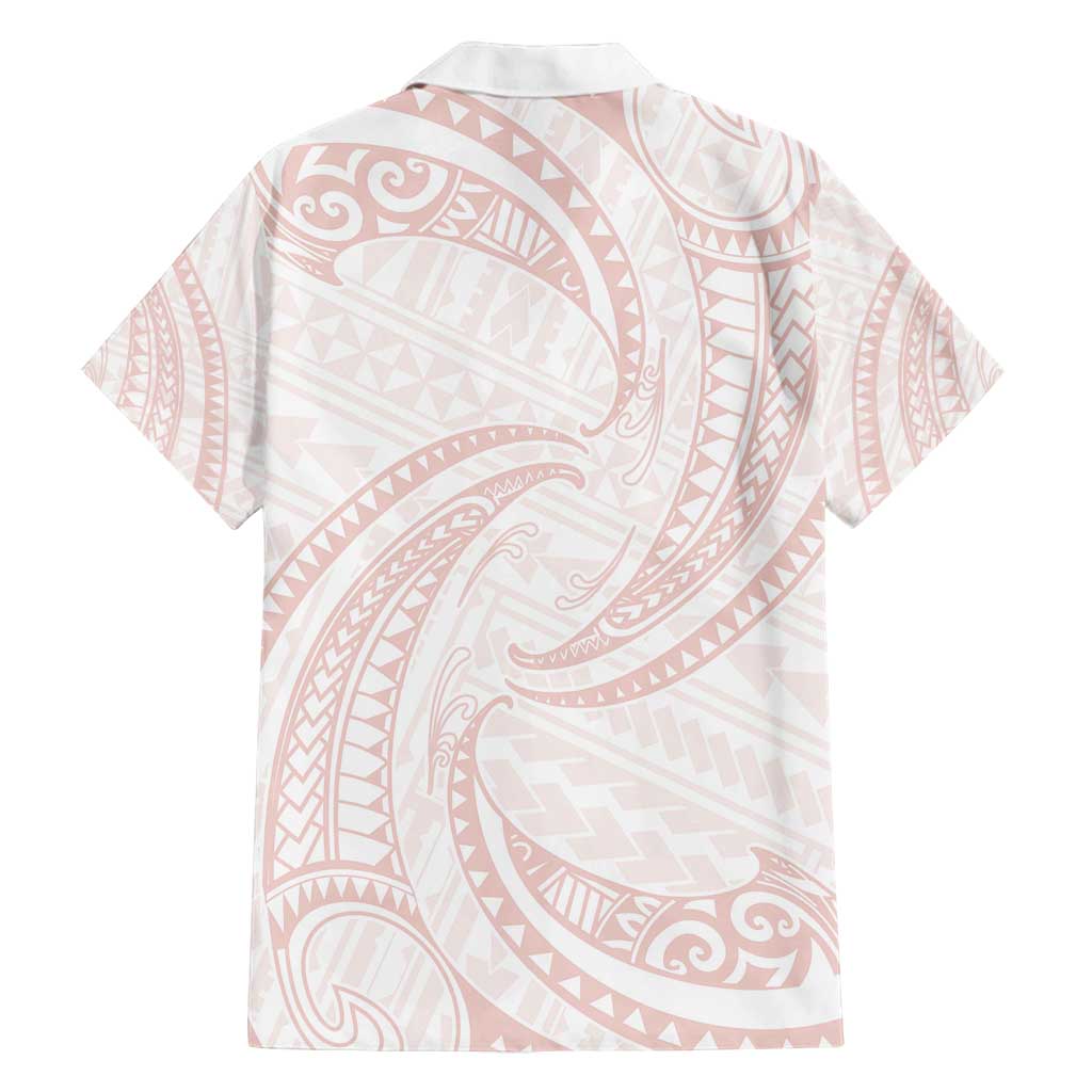 White Sunday Lotu Tamaiti Family Matching Long Sleeve Bodycon Dress and Hawaiian Shirt Polynesian Wave Pastel Blush LT9 - Polynesian Pride