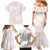 White Sunday Lotu Tamaiti Family Matching Mermaid Dress and Hawaiian Shirt Polynesian Wave Pastel Blush - Polynesian Pride