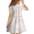 White Sunday Lotu Tamaiti Family Matching Short Sleeve Bodycon Dress and Hawaiian Shirt Polynesian Wave Pastel Blush - Polynesian Pride
