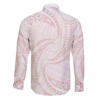 White Sunday Lotu Tamaiti Family Matching Short Sleeve Bodycon Dress and Hawaiian Shirt Polynesian Wave Pastel Blush LT9 - Polynesian Pride