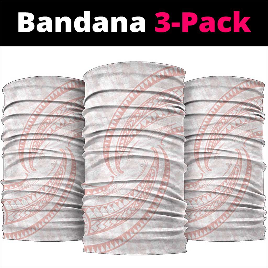 White Sunday Lotu Tamaiti Neck Gaiter Polynesian Wave Pastel Blush LT9