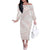 White Sunday Lotu Tamaiti Off The Shoulder Long Sleeve Dress Polynesian Wave Pastel Blush - Polynesian Pride