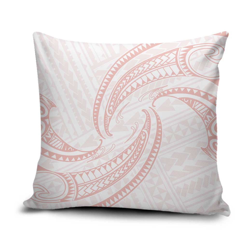 White Sunday Lotu Tamaiti Pillow Cover Polynesian Wave Pastel Blush - Polynesian Pride