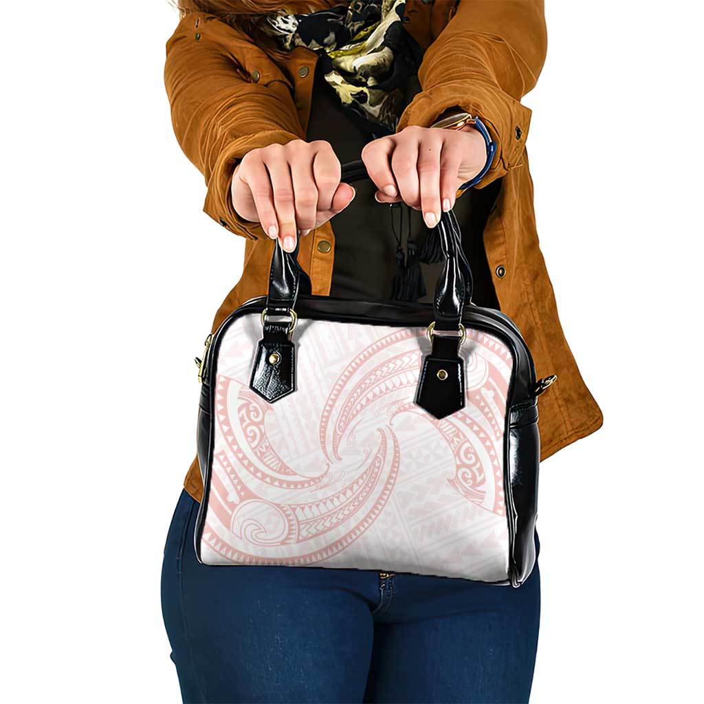 White Sunday Lotu Tamaiti Shoulder Handbag Polynesian Wave Pastel Blush - Polynesian Pride