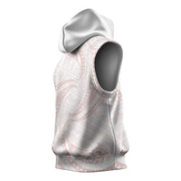 White Sunday Lotu Tamaiti Sleeveless Hoodie Polynesian Wave Pastel Blush - Polynesian Pride