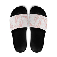 White Sunday Lotu Tamaiti Slide Sandals Polynesian Wave Pastel Blush - Polynesian Pride