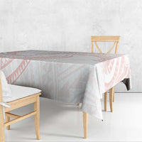 White Sunday Lotu Tamaiti Tablecloth Polynesian Wave Pastel Blush - Polynesian Pride